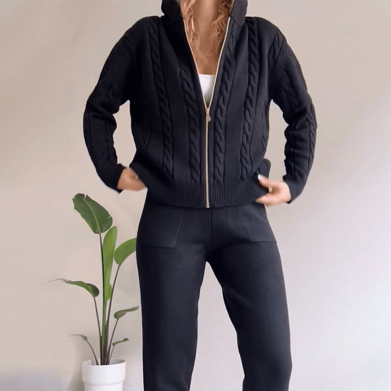 Aurel™ | Ensemble Élégant d'un cardigan et  un pull décontracté en maille jacquard