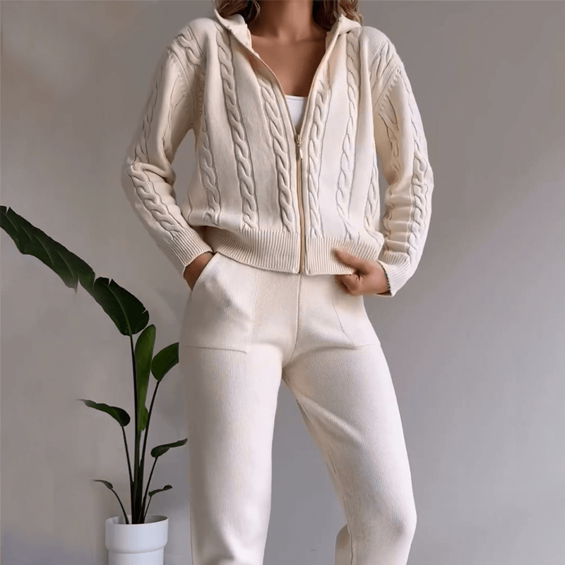 Aurel™ | Ensemble Élégant d'un cardigan et  un pull décontracté en maille jacquard